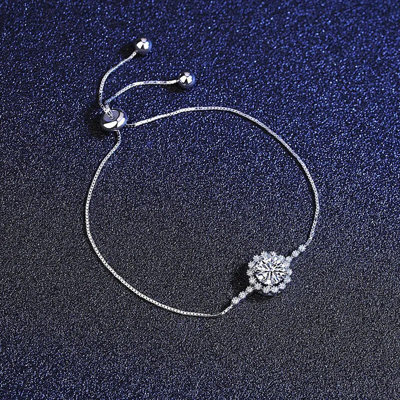 Snowflake Round Cut Diamond Bracelet