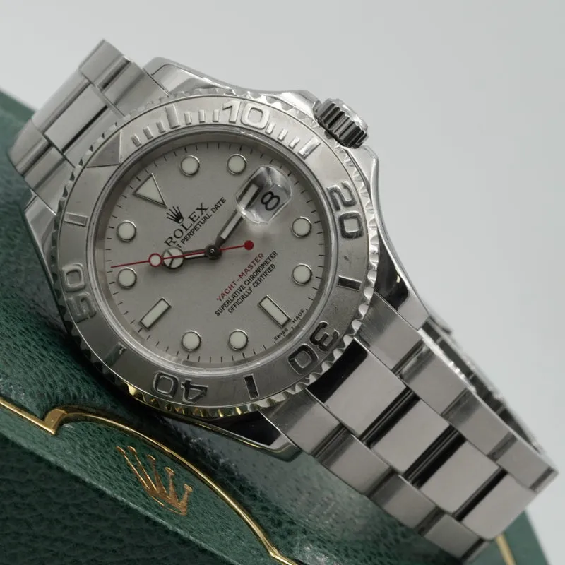 SOLD - 10/4/24 - Rolex Yachtmaster 16622 w. Box 2004 Platinum Dial & Bezel 40mm