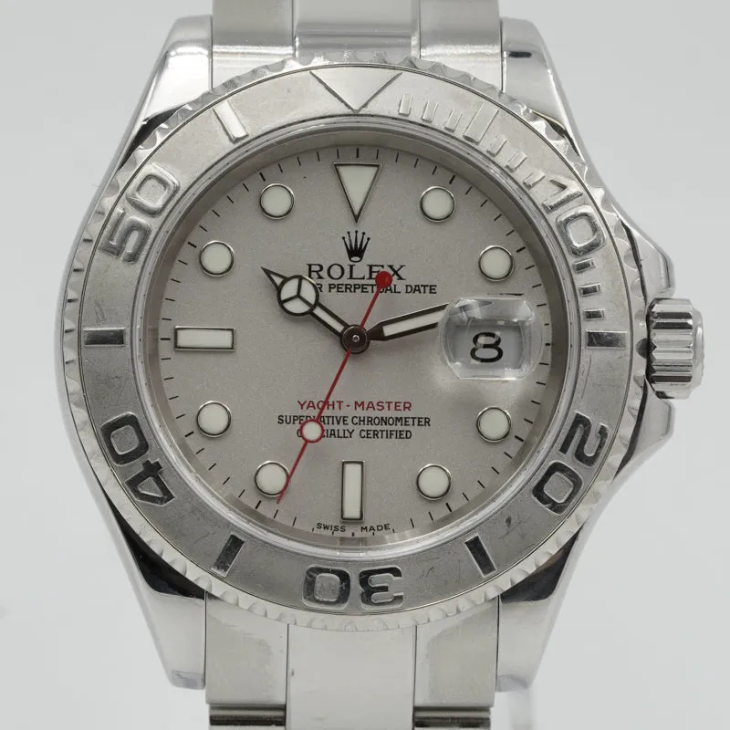 SOLD - 10/4/24 - Rolex Yachtmaster 16622 w. Box 2004 Platinum Dial & Bezel 40mm