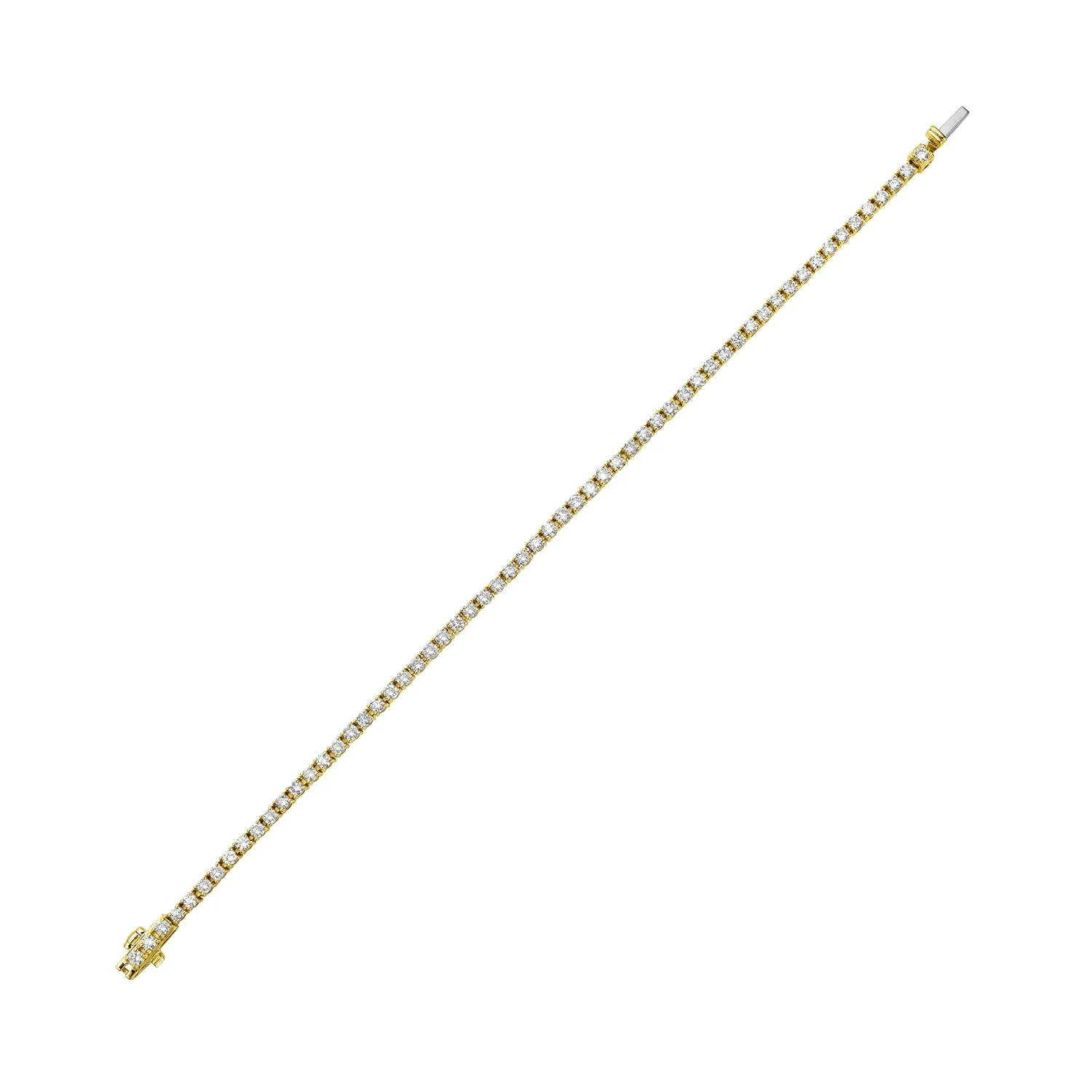 Solid 14k Yellow Gold Prong Set Diamond Tennis Bracelet Jewelry For Gift