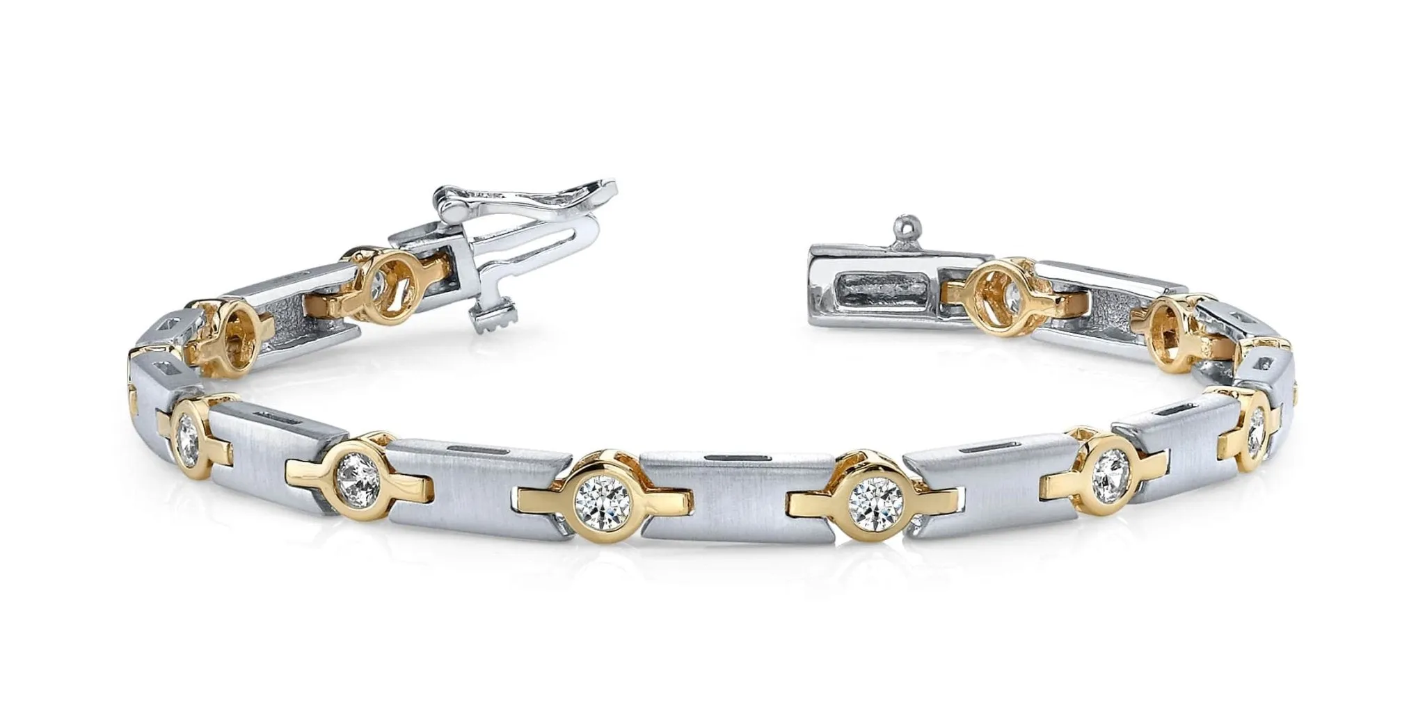 Solid H Link Diamond Bracelet with 0.48 ct.(finished) 2.3mm