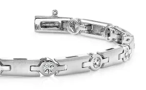 Solid H Link Diamond Bracelet with 0.48 ct.(finished) 2.3mm