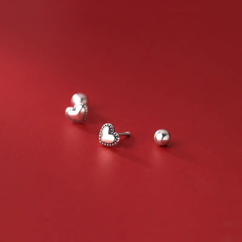 Solid Heart Shape Stud Earring - ESB016
