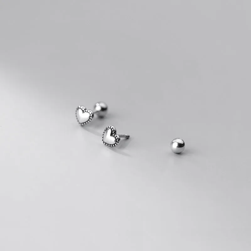 Solid Heart Shape Stud Earring - ESB016