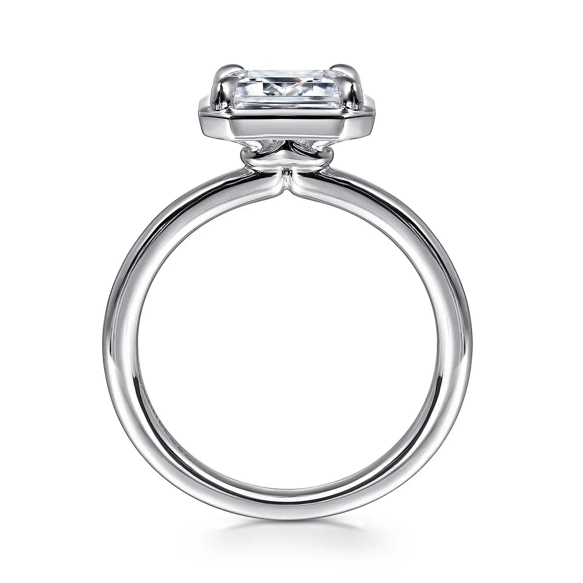 Solitaire Bezel & Prong Set Engagement Ring Mounting