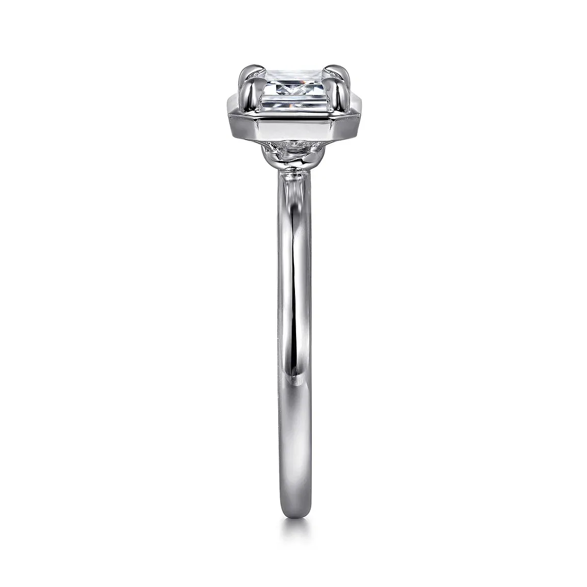 Solitaire Bezel & Prong Set Engagement Ring Mounting