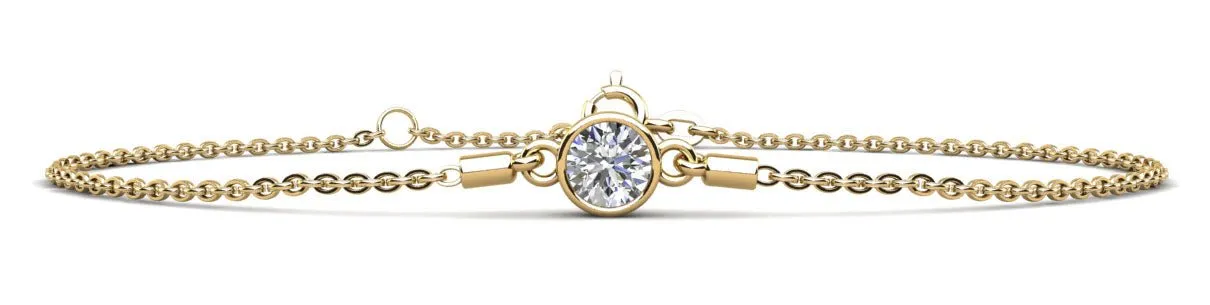 Solitaire Brilliant Round Diamond Adjustable Diamond Bracelet with 0.50 ct.(finished) 5mm