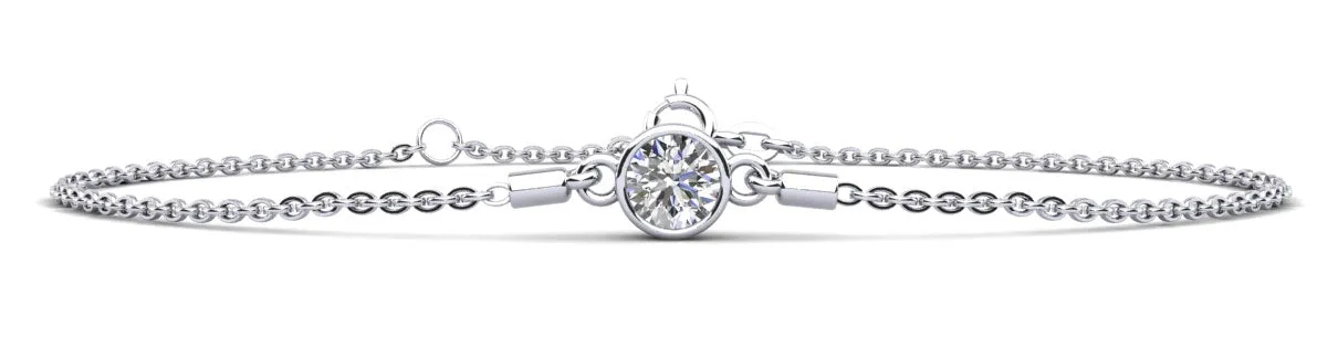 Solitaire Brilliant Round Diamond Adjustable Diamond Bracelet with 0.50 ct.(finished) 5mm