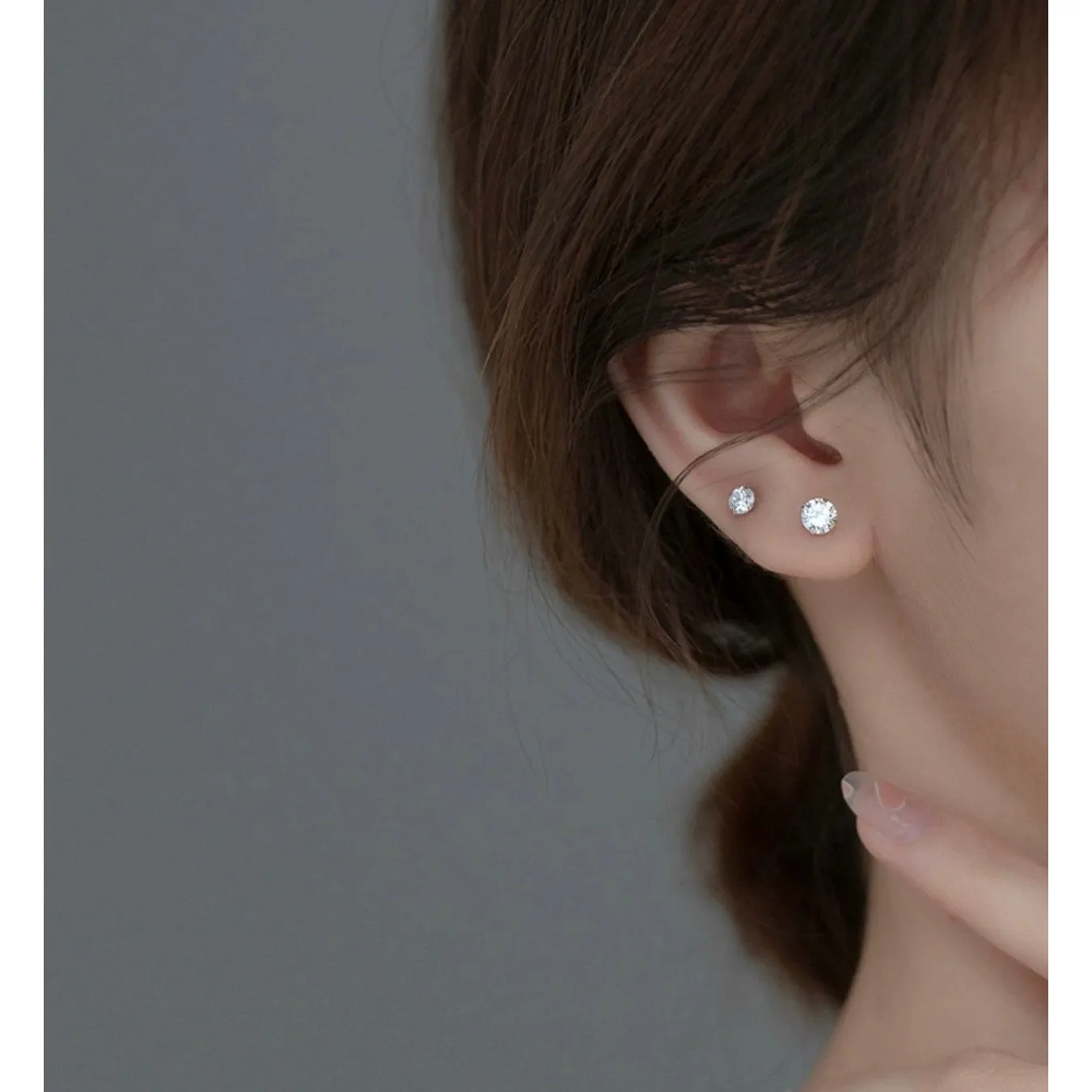 Solitaire CZ Screw back Studs Earrings -ESB006