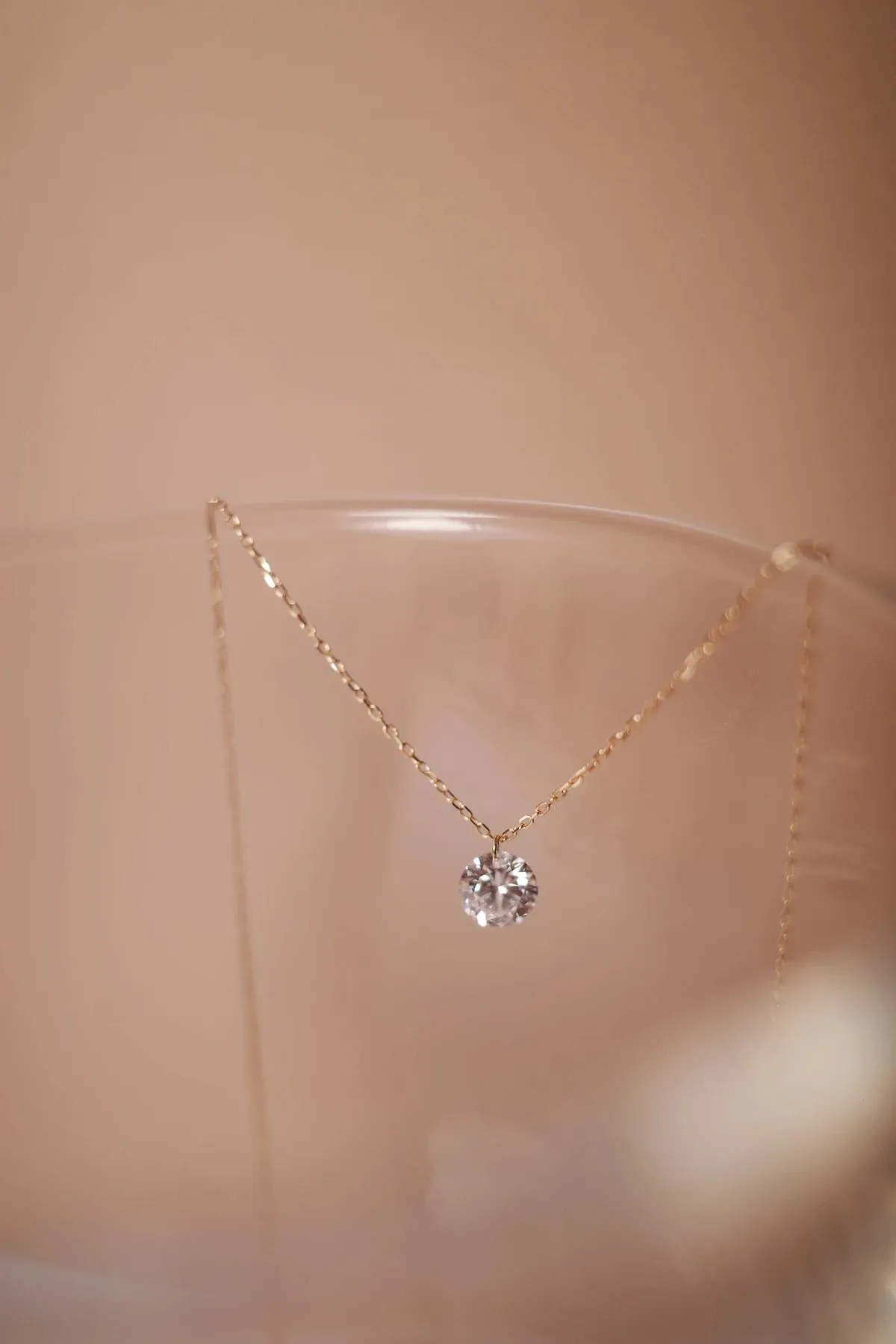 Solitaire Floating-Diamond Necklace