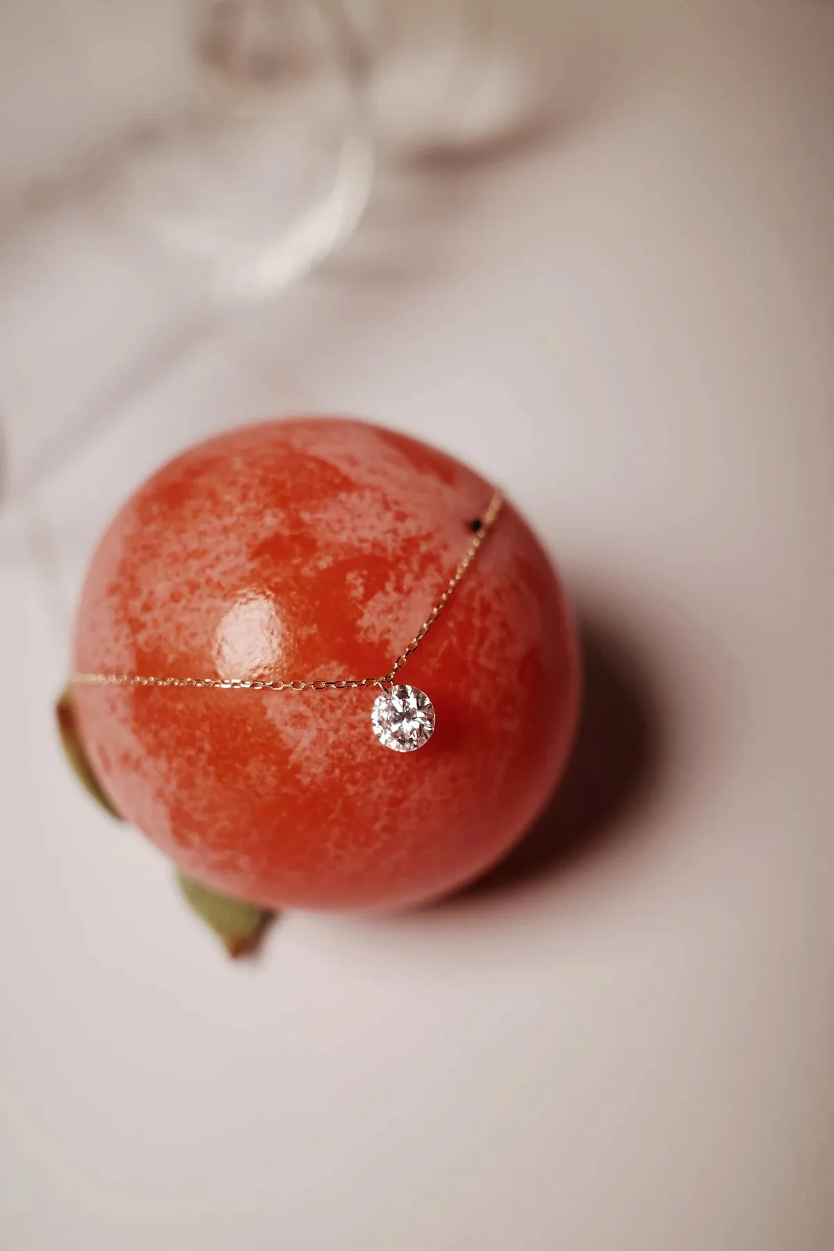 Solitaire Floating-Diamond Necklace