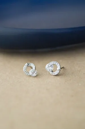 Solitaire With A Twist Sterling Silver Stud Earrings