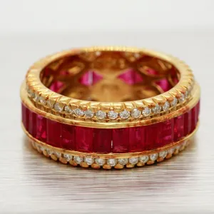 Sonia Bitton 5.20ctw Ruby & Diamond Eternity Ring | 18k Yellow Gold Band