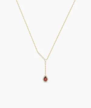 Sophisticated Red Ruby Gold Necklace