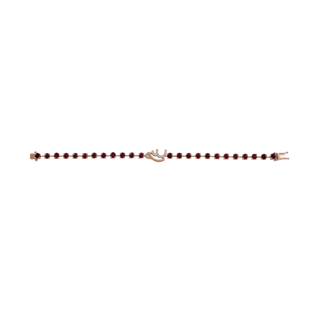 Spaced-Out Ruby Bracelet with Customized Initials