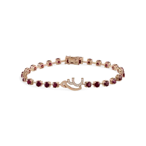 Spaced-Out Ruby Bracelet with Customized Initials