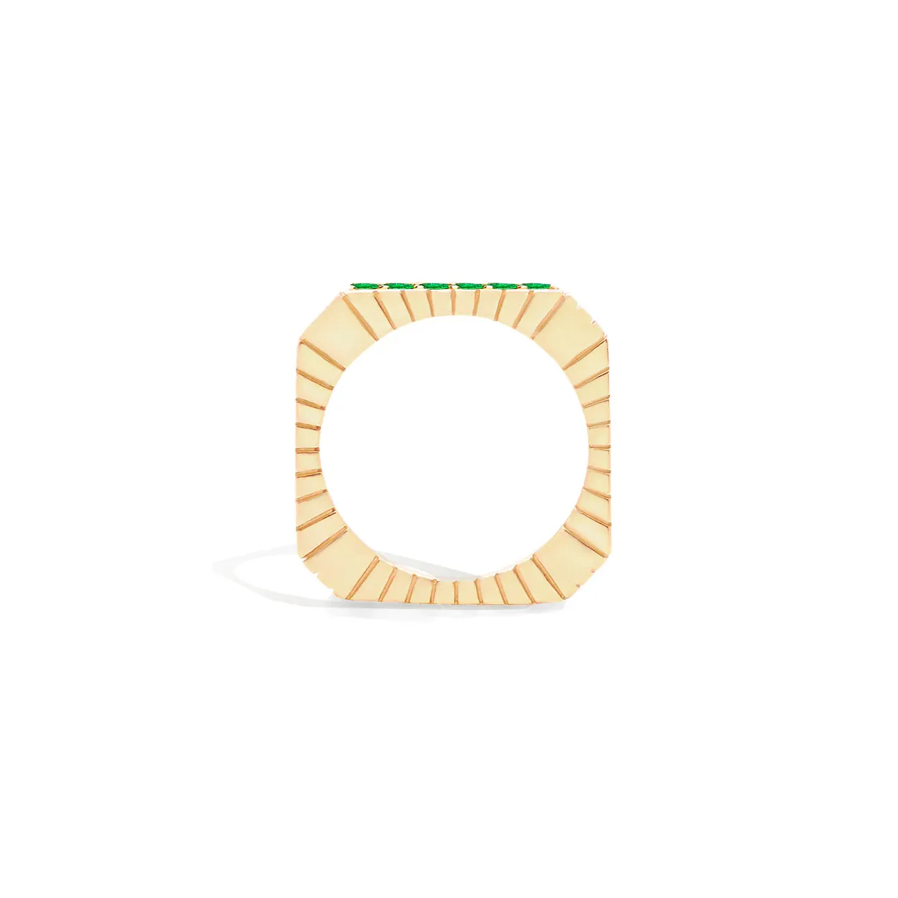 Spark Side Stone Etched Ring