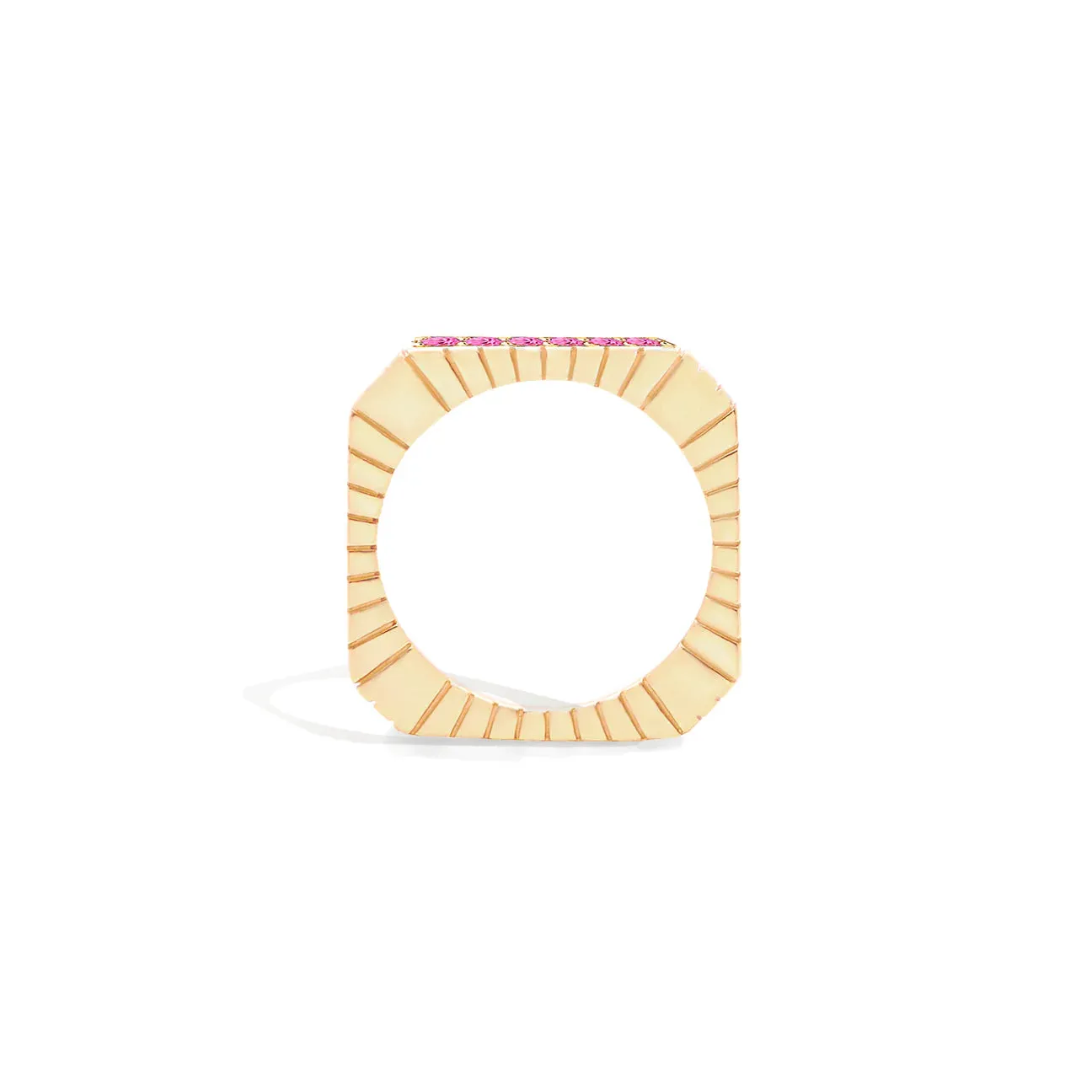 Spark Side Stone Etched Ring