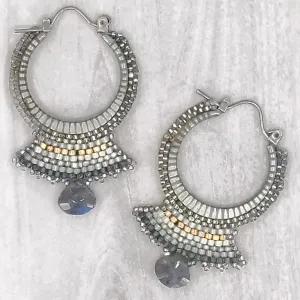 Spartan Grey Hoop Earrings