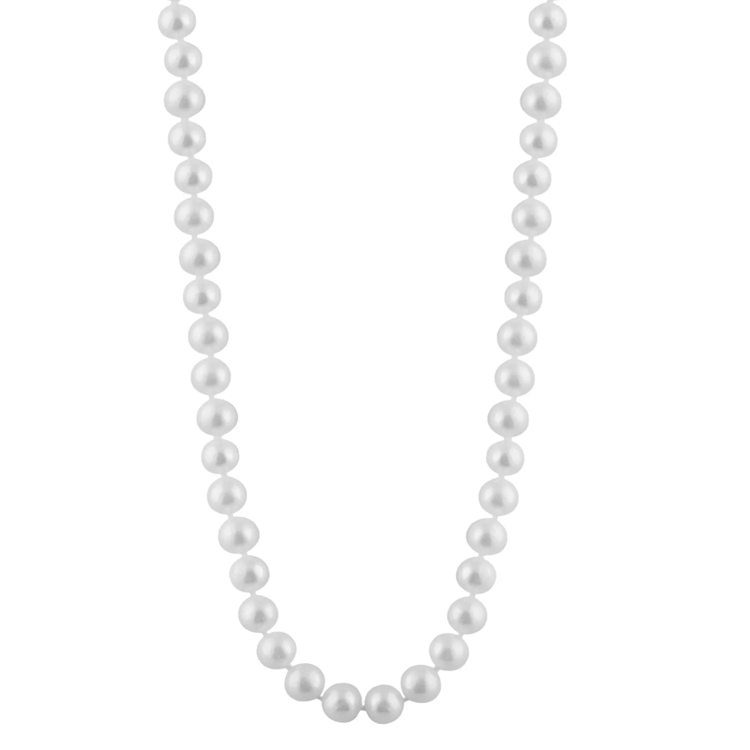 Sterling Silver (8-9mm) Freshwater Pearl Strand Necklace