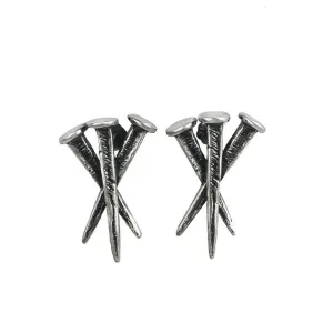 Sterling Silver Coffin Nails Stud Earrings