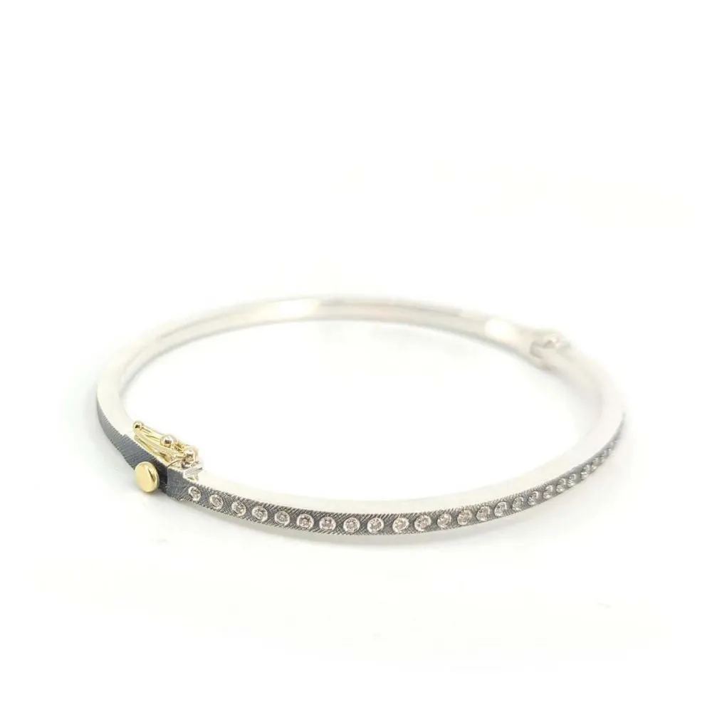 Sterling Silver Diamond Bangle Bracelet