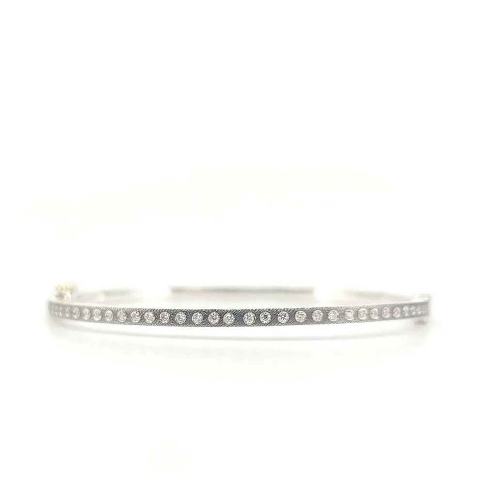 Sterling Silver Diamond Bangle Bracelet