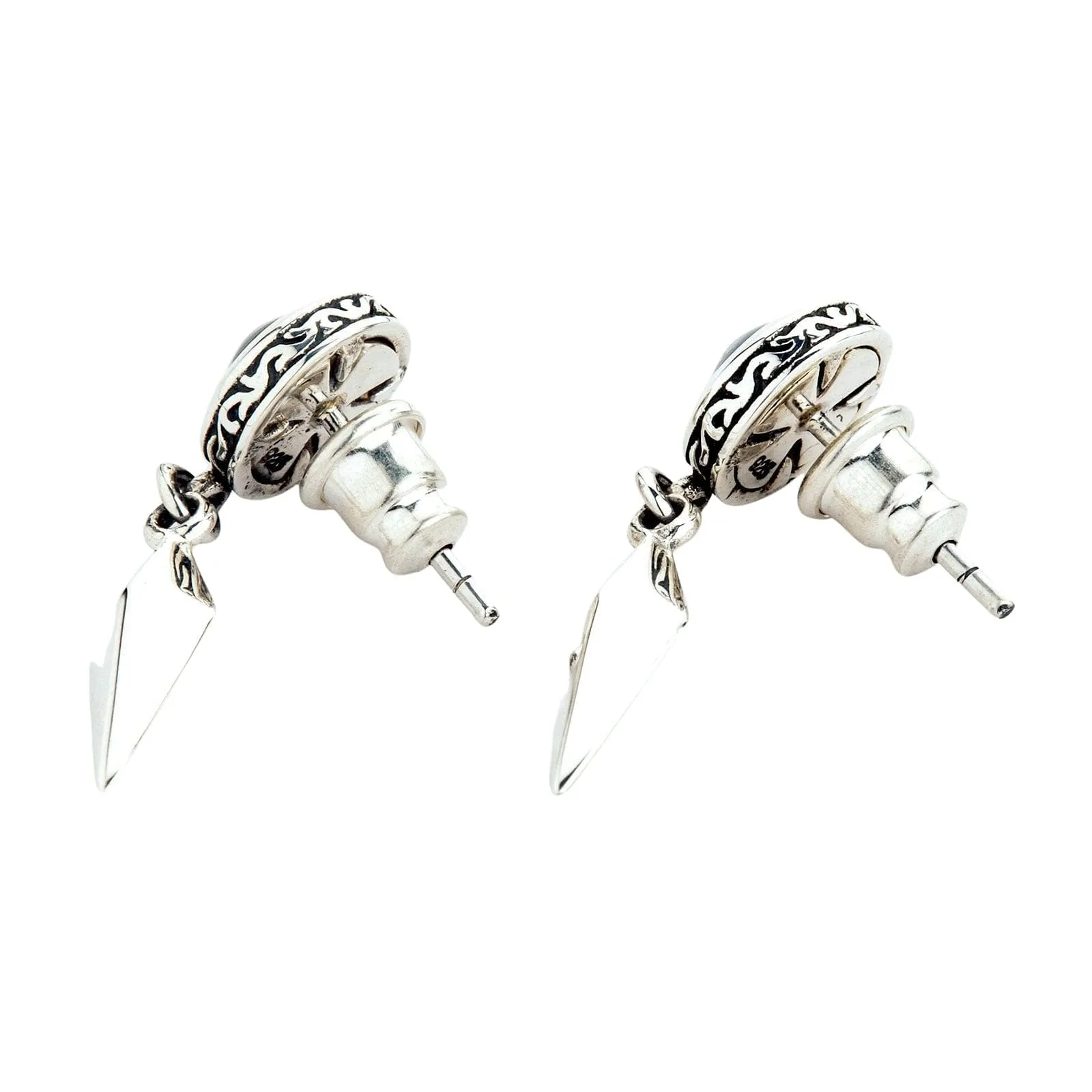 Sterling Silver Evil Eye Fang Stud Earrings