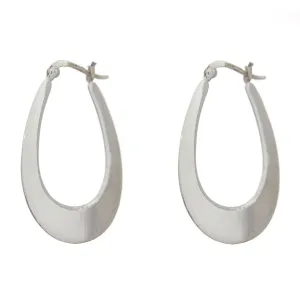 Sterling Silver Flat Hoop Earrings