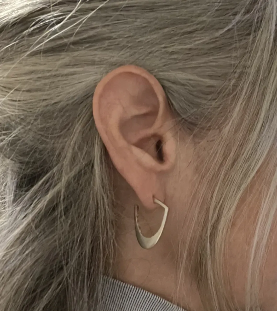 Sterling Silver Mid Century Inspired Hoop Earrings