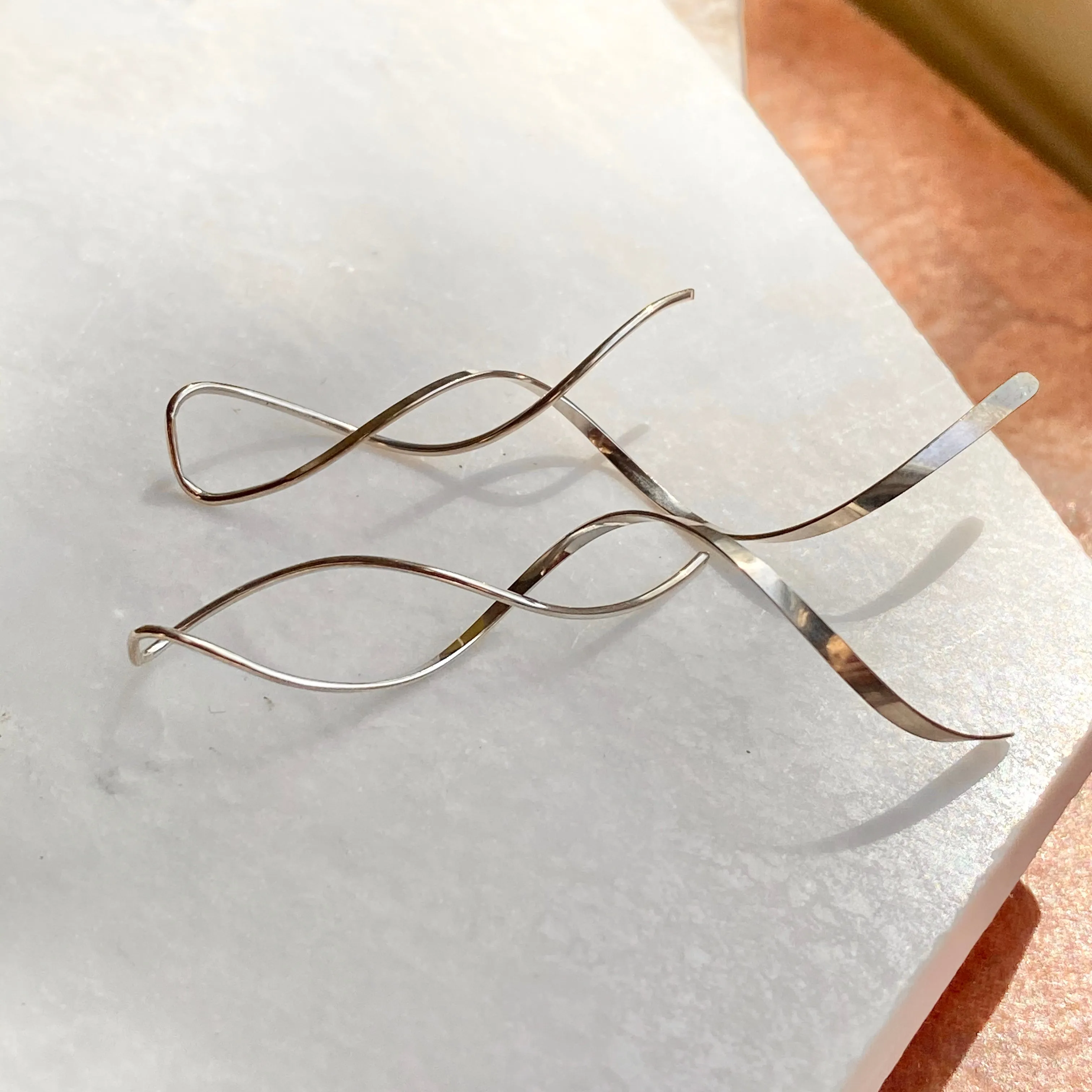Sterling Silver Twisted Threader Ear Wire Earrings