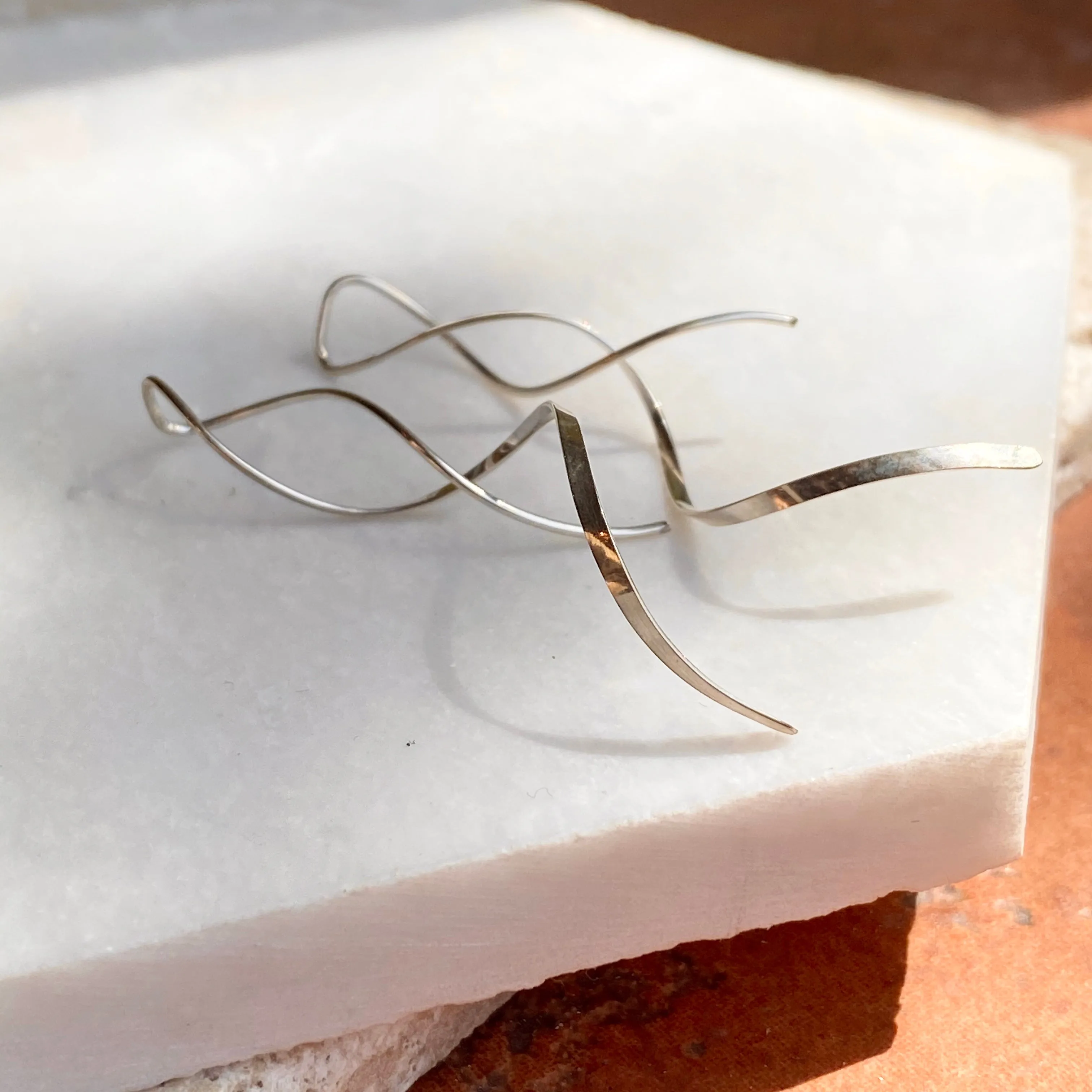 Sterling Silver Twisted Threader Ear Wire Earrings