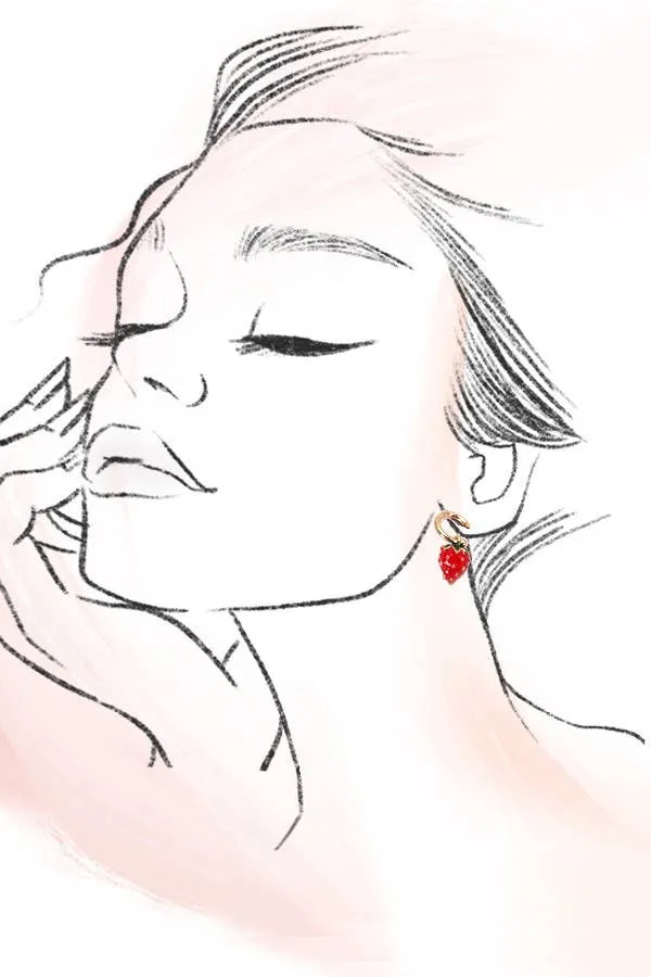 Strawberry Mini Hoop Earrings