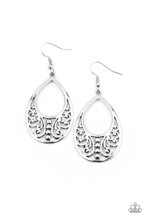 Stylish Serpentine Silver Paparazzi Earrings