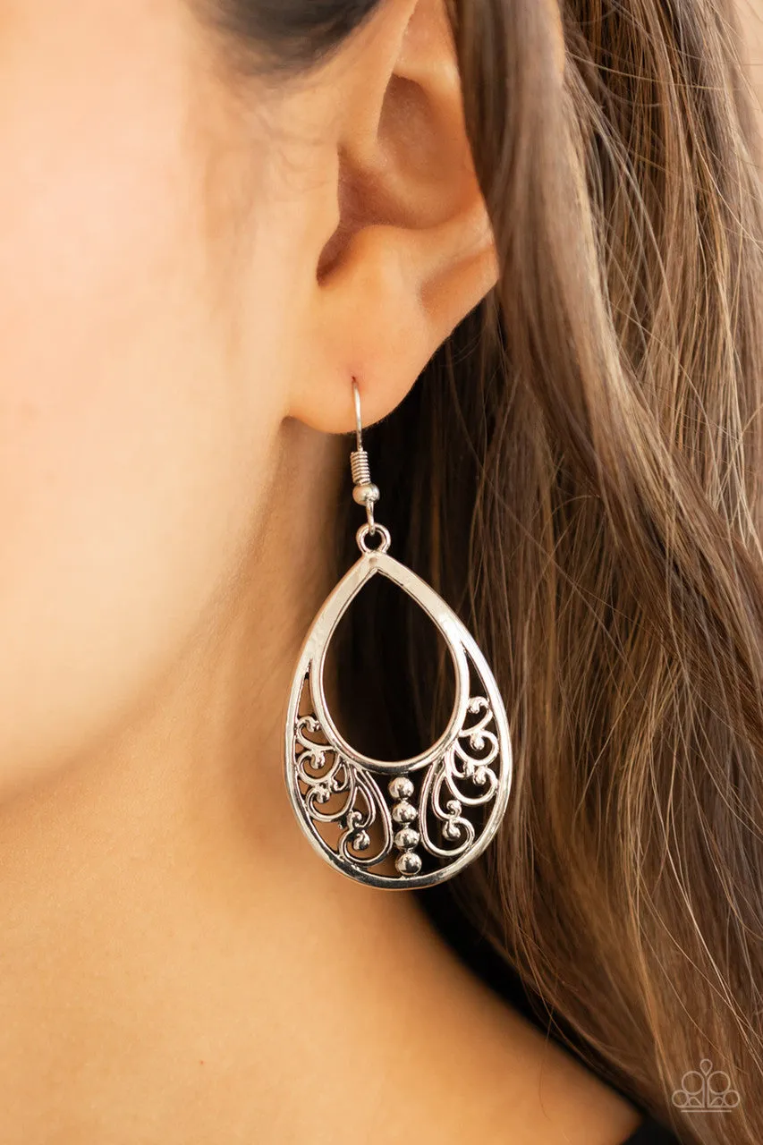 Stylish Serpentine Silver Paparazzi Earrings