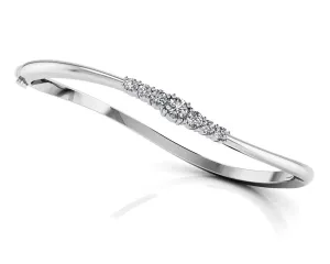 Stylish Seven Stone Lab-Grown Diamond Bangle with 0.50 ct.(finished) 2.3mm, 2.7mm, 3.5mm