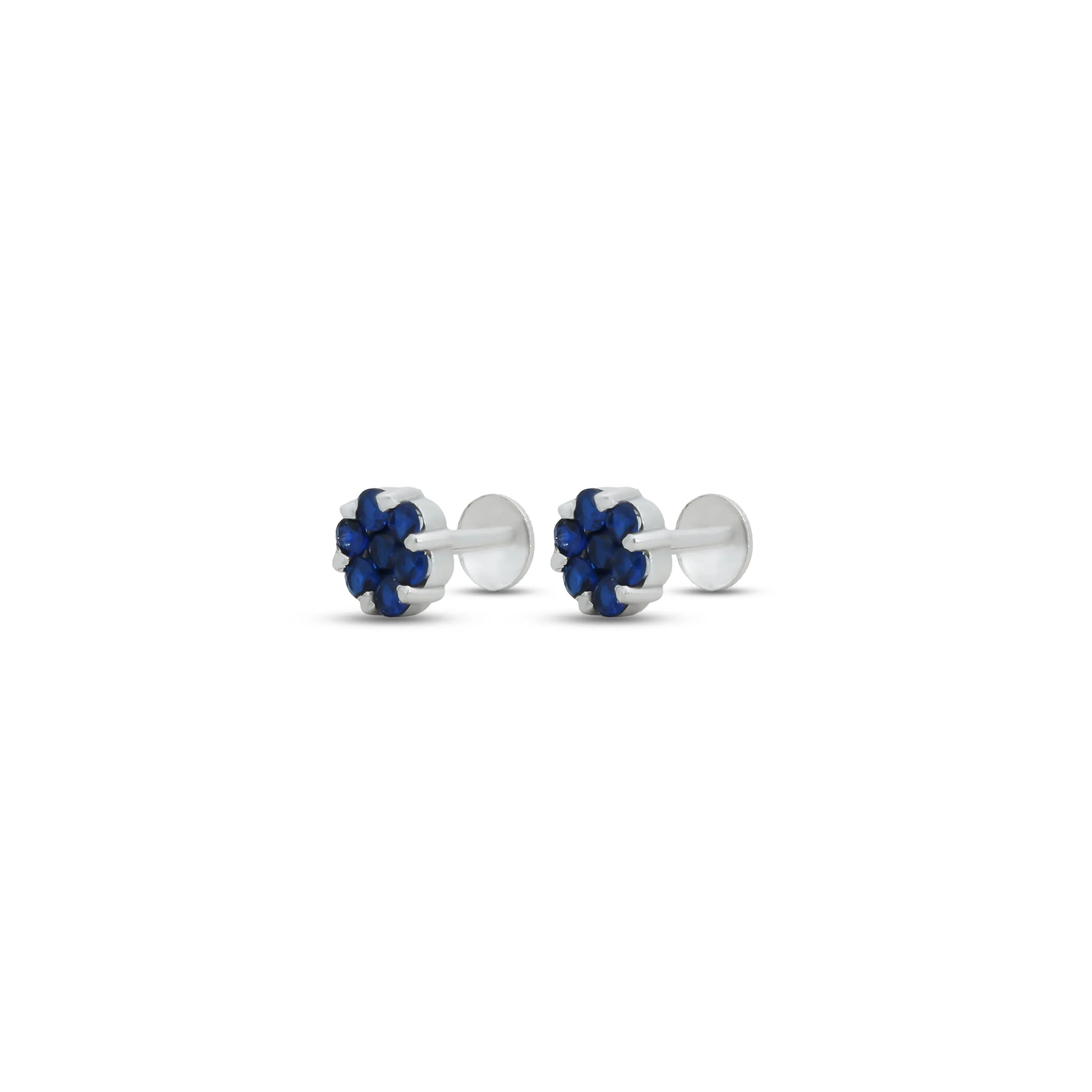 Stylish Silver Earrings with Blue Stone