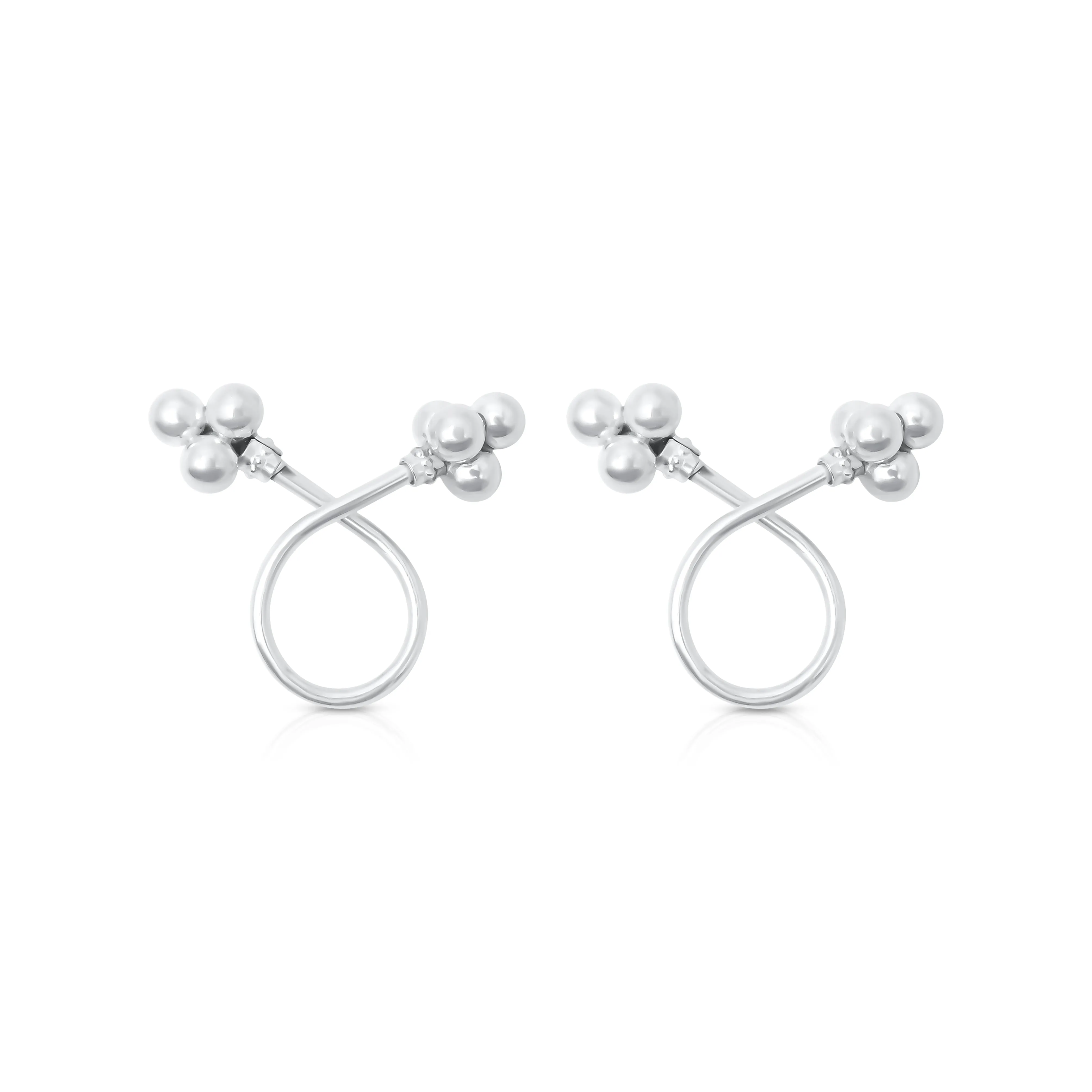 Stylish Silver Twist Hoop Earrings