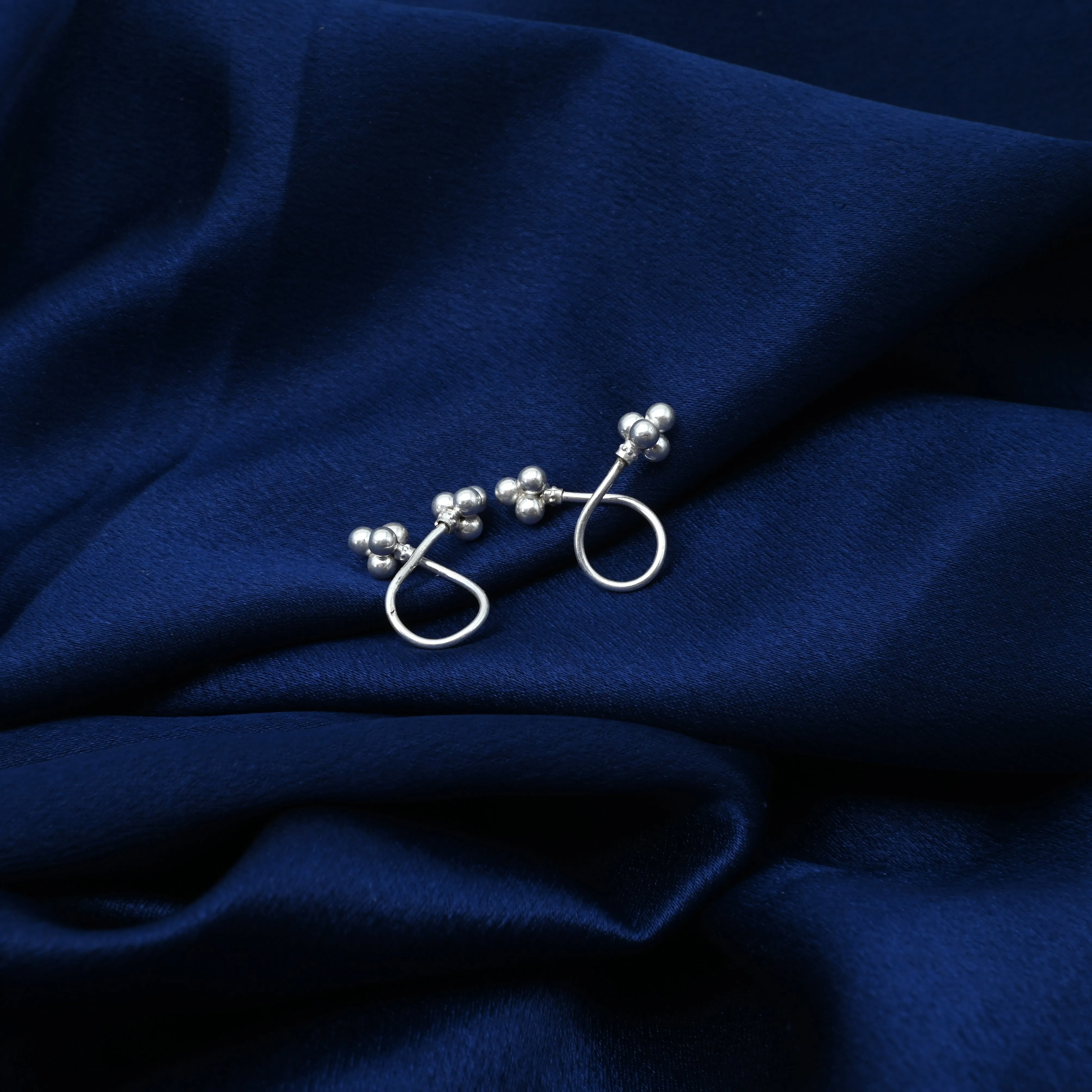 Stylish Silver Twist Hoop Earrings
