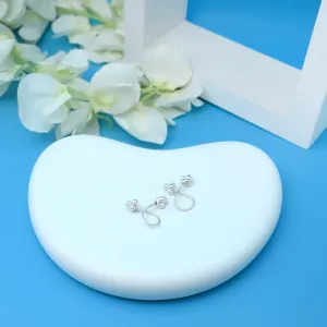 Stylish Silver Twist Hoop Earrings