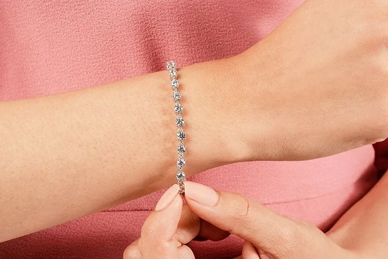Stylish Sweetheart Diamond Tennis Diamond Bracelet with 3.91 ct.(finished) 3.1mm