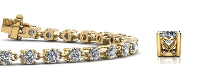 Stylish Sweetheart Diamond Tennis Diamond Bracelet with 3.91 ct.(finished) 3.1mm