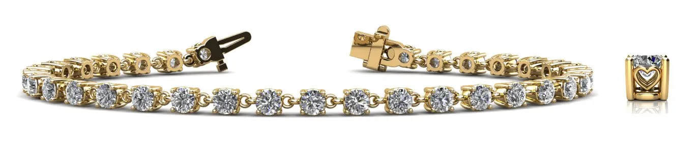 Stylish Sweetheart Diamond Tennis Diamond Bracelet with 3.91 ct.(finished) 3.1mm