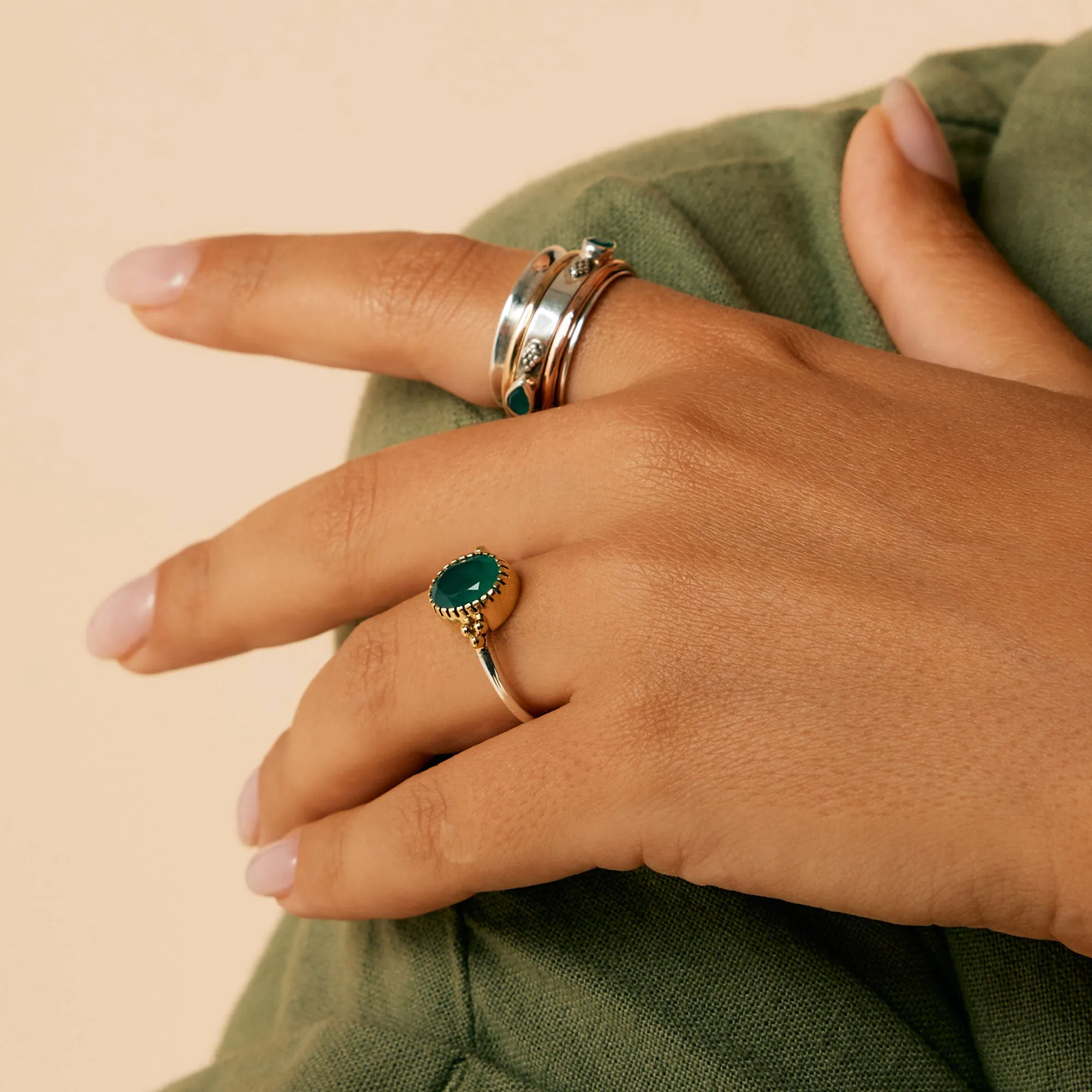 Sundar Ring - Green Onyx