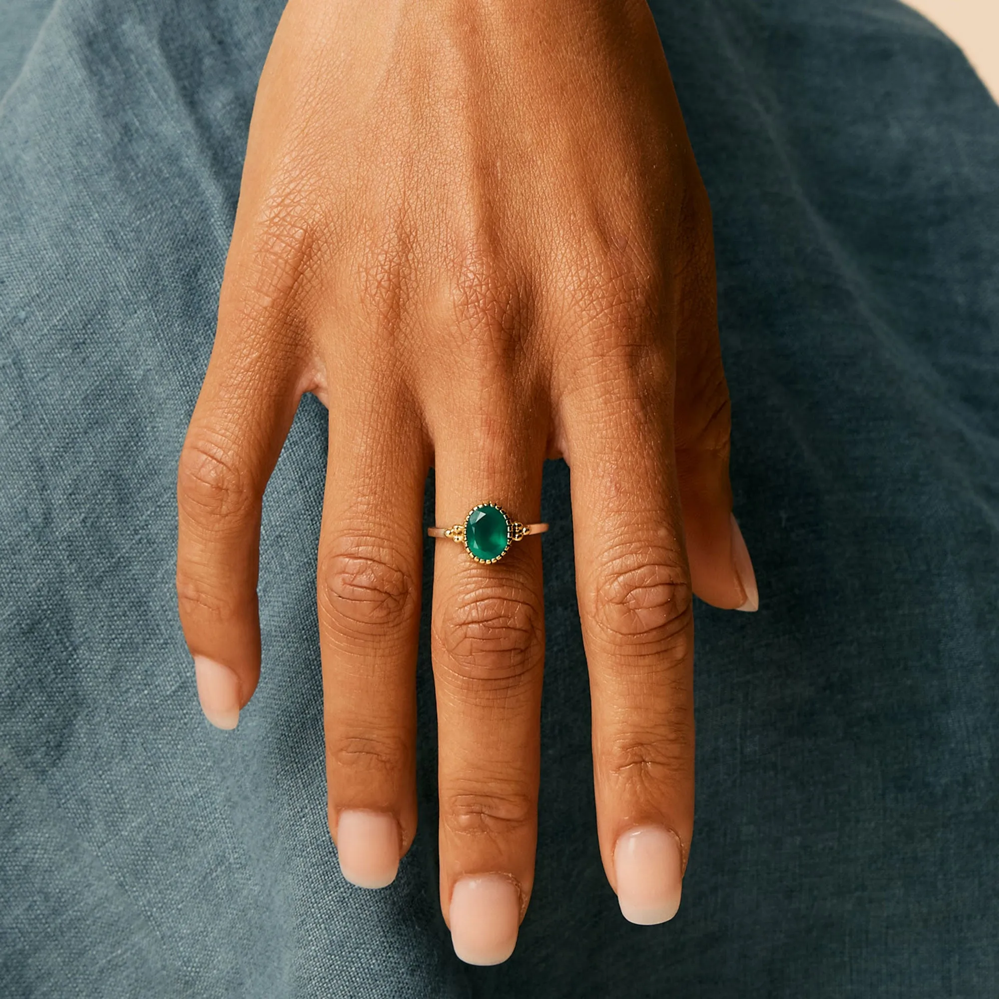 Sundar Ring - Green Onyx