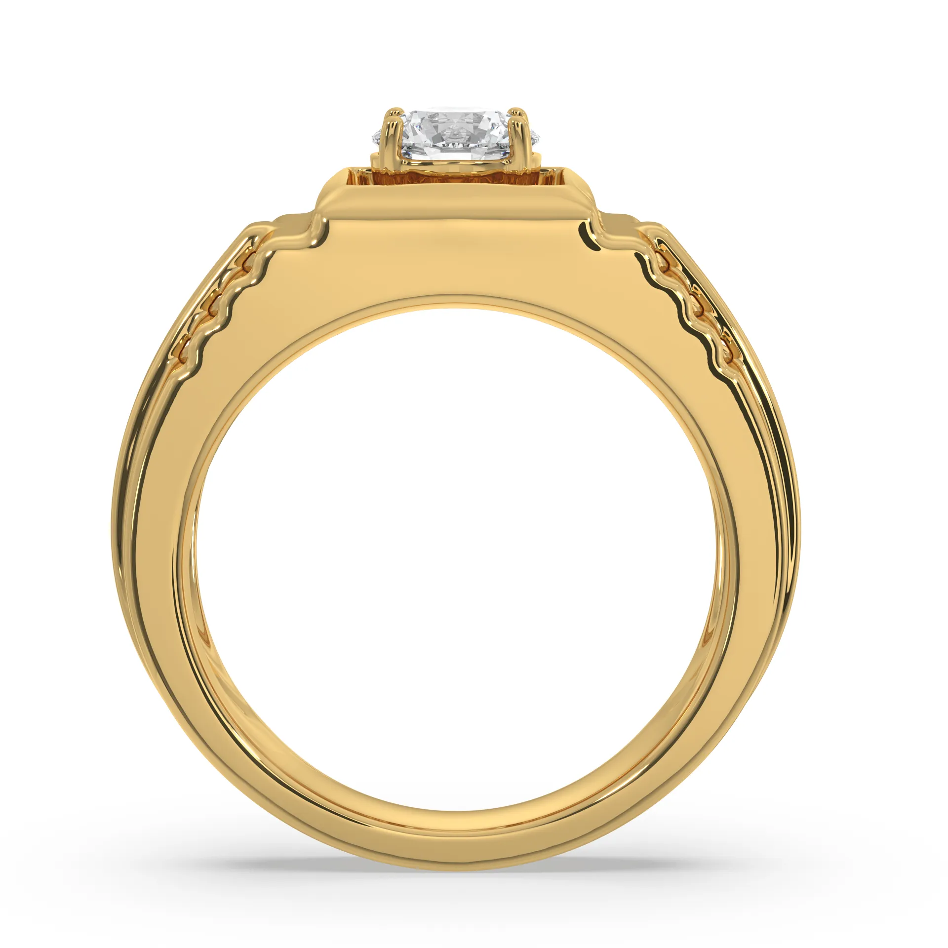 SY Women's Ring in Gold, Prong Solitaire Ring