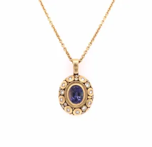 Tanzanite and Diamond Pendant Necklace