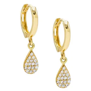 Teardrop Huggie Earring 14K