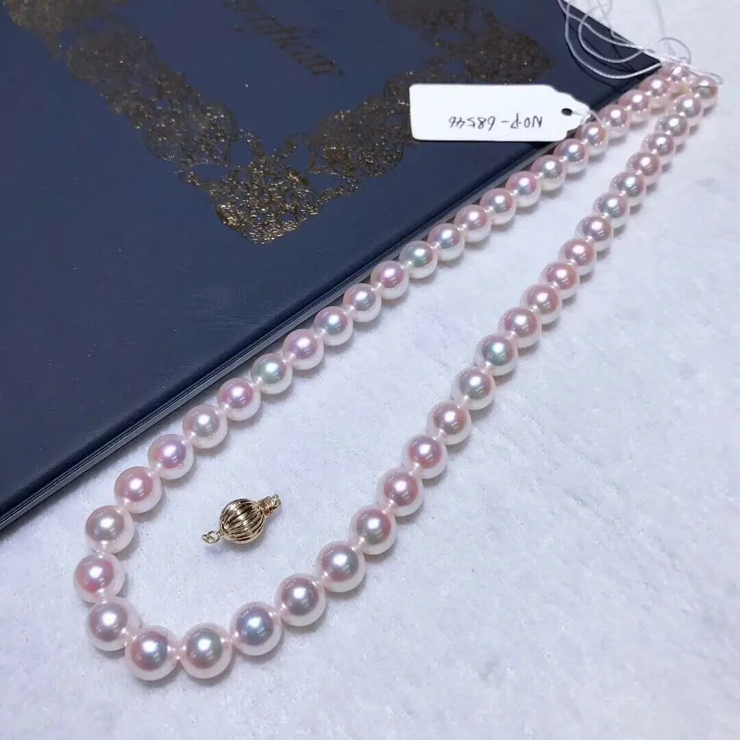 TEN-NYO | 天女 | 8.5-9.0 mm Japanese Akoya White Pearl Necklace - PSL Certificate