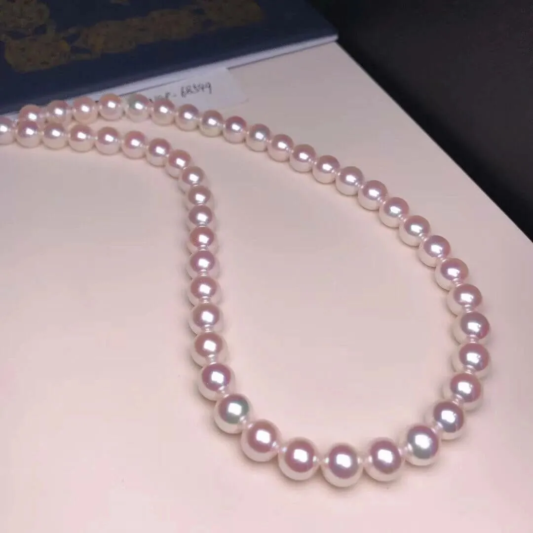 TEN-NYO | 天女 | 8.5-9.0 mm Japanese Akoya White Pearl Necklace - PSL Certificate